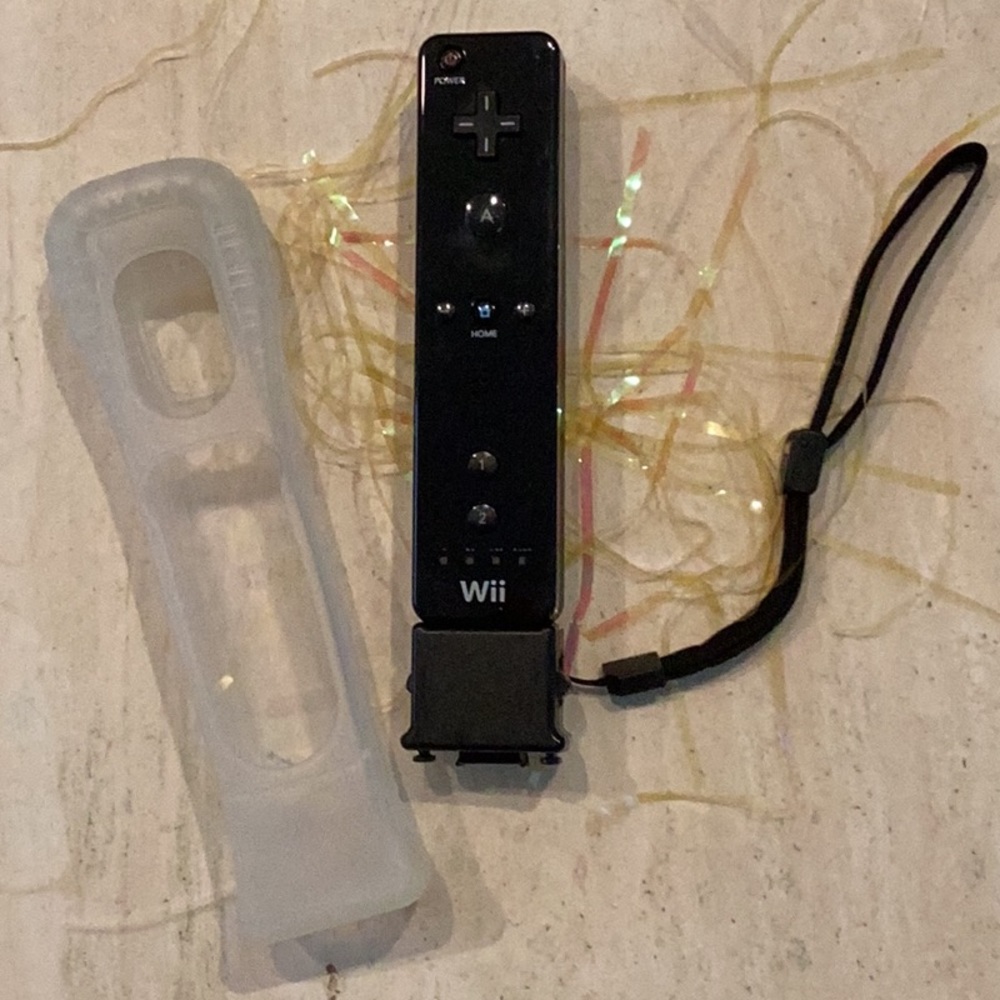 Nintendo Wii Remote Controller OEM & Motion Plus Adapter Black Authentic